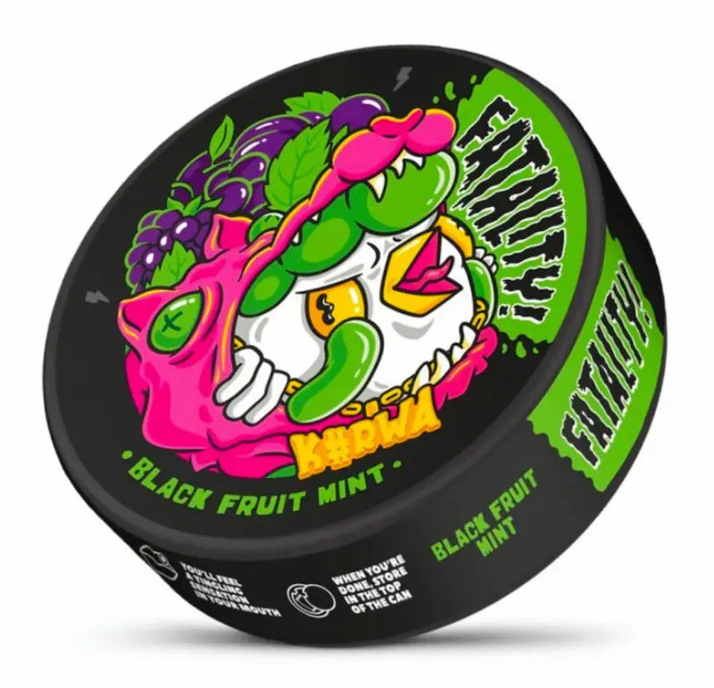 KURWA Fatality Black Fruity Mint 47mg strong nicotine pouches UK