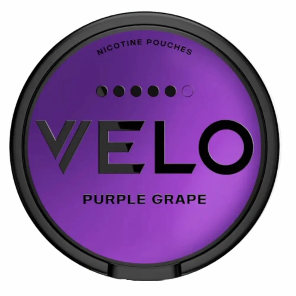 VELO Purple Grape 14mg Nicotine Pouches, sweet grape flavour with a smooth and refreshing taste, slim pouch format.