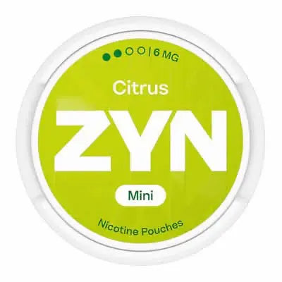 ZYN Citrus Mini 6mg nicotine pouches with a fresh citrus flavour and tobacco free nicotine