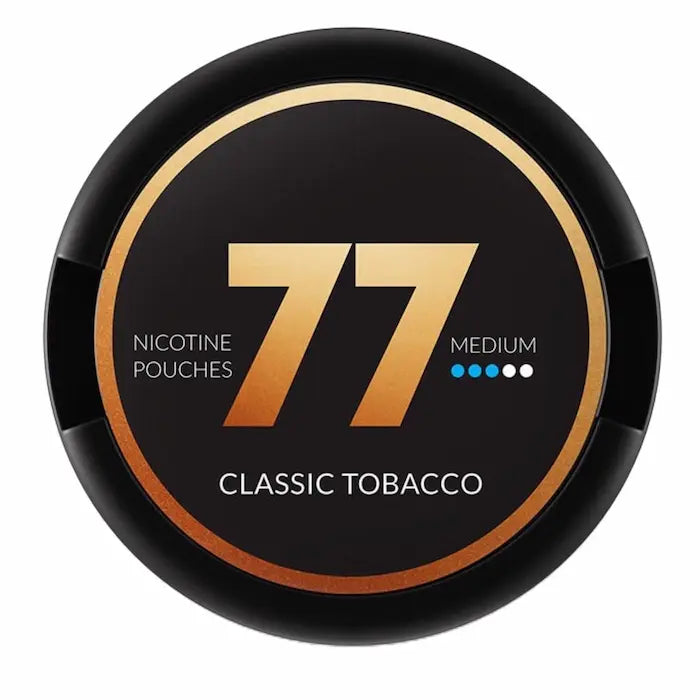 77 Classic Tobacco 16mg nicotine pouches UK tobacco flavour next day delivery
