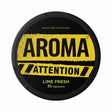 AROMA Attention Lime Fresh 35mg nicotine pouches with fresh lime flavour.