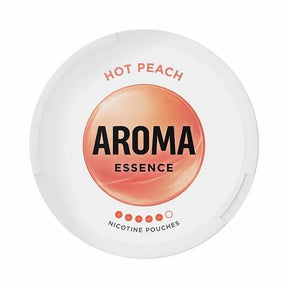 AROMA Essence Hot Peach 20mg nicotine pouches with hot peach flavour.