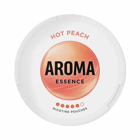 AROMA Essence Hot Peach 20mg nicotine pouches with hot peach flavour.