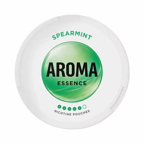 AROMA Essence Spearmint 20mg nicotine pouches with spearmint flavour.