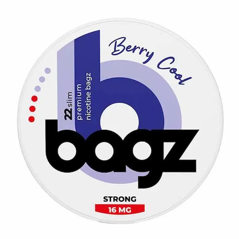 BAGZ berry cool 16mg nicotine pouches berry mint flavour