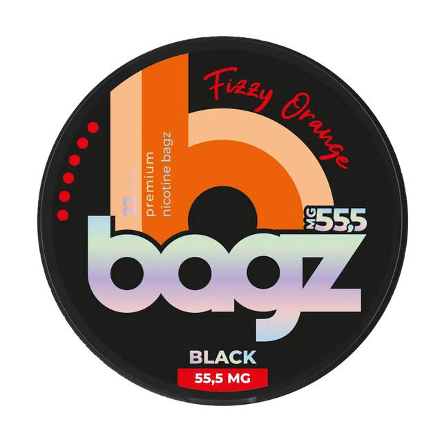 BAGZ fizzy orange 55.5mg nicotine pouches strong citrus