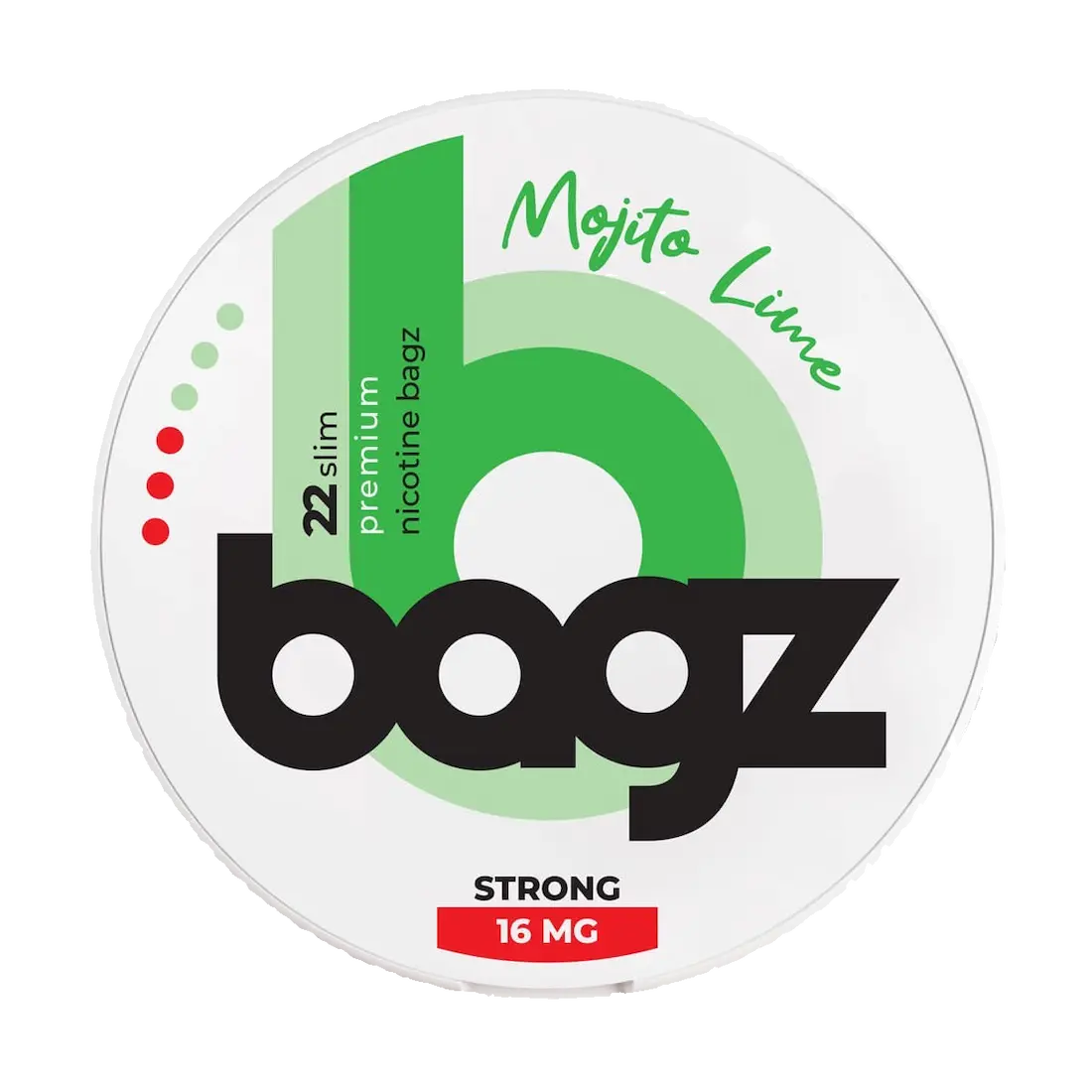 BAGZ mojito lime 16mg nicotine pouches refreshing lime mint
