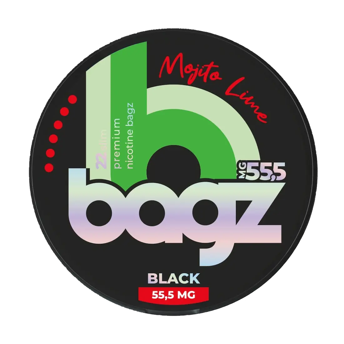 BAGZ mojito lime 55.5mg nicotine pouches lime mint flavour
