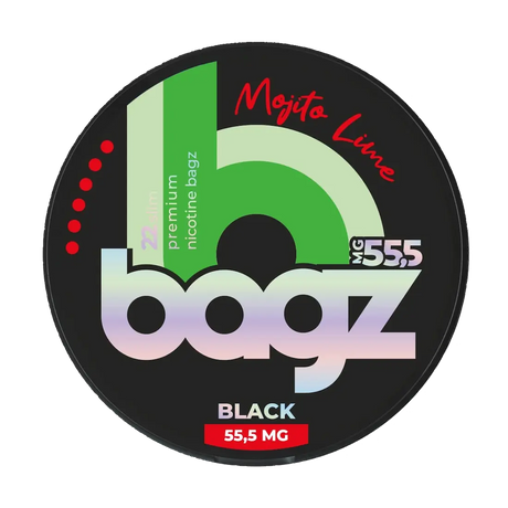 BAGZ mojito lime 55.5mg nicotine pouches lime mint flavour
