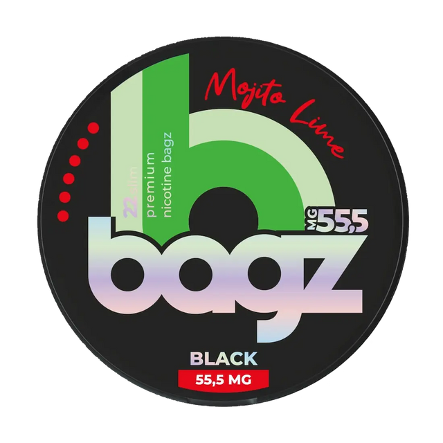 BAGZ mojito lime 55.5mg nicotine pouches lime mint flavour
