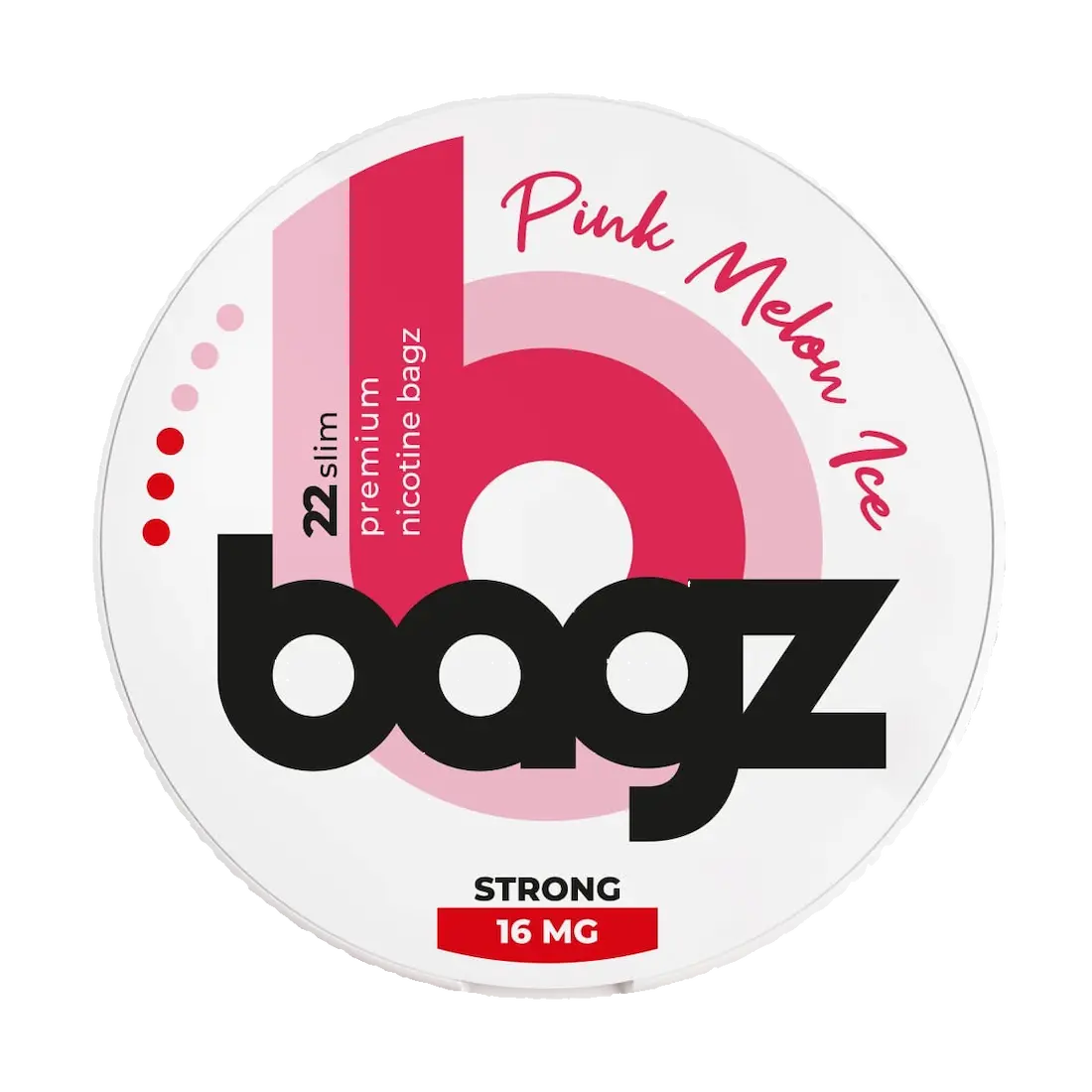 BAGZ pink melon ice 16mg nicotine pouches sweet melon flavour