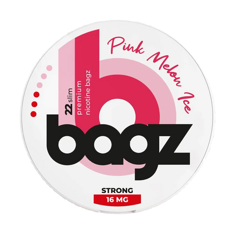 BAGZ pink melon ice 16mg nicotine pouches sweet melon flavour