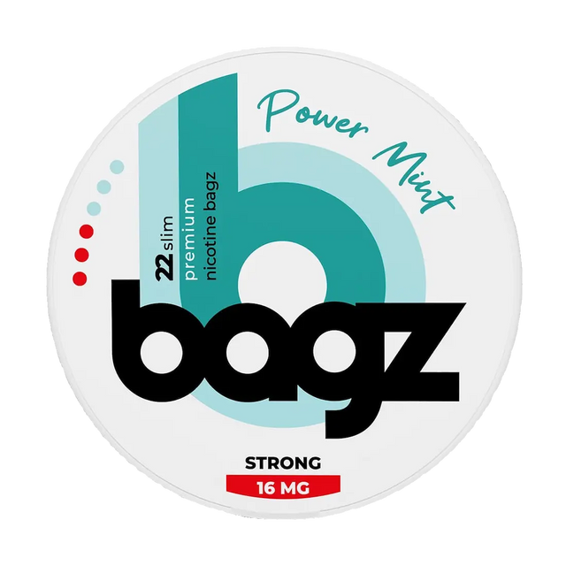 BAGZ power mint 16mg nicotine pouches fresh mint
