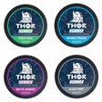 Bundle of 4 THOR 20mg nicotine pouches featuring strong Nordic inspired flavours in a tobacco free format