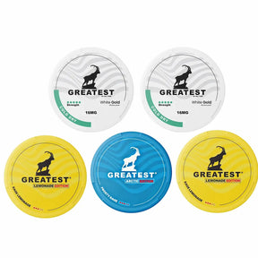 bundle of 5 greatest nicotine pouches UK mint and citrus flavours multipack deal
