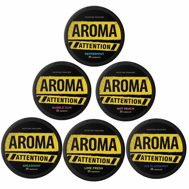 Bundle of 6 Aroma Attention 35mg nicotine pouches – tobacco-free nicotine pouches