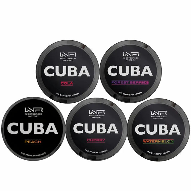 CUBA Blackline mixed bundle of 5 nicotine pouches 43mg multiple flavours UK