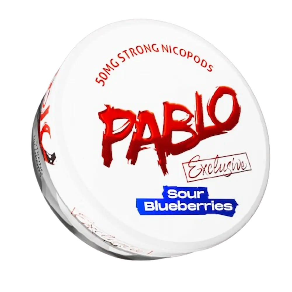 Pablo Exclusive Sour Blueberries 50mg nicotine pouches UK sour berry flavour strong nicotine pouch