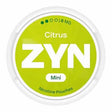ZYN Citrus Mini 6mg nicotine pouches with a fresh citrus flavour and tobacco free nicotine